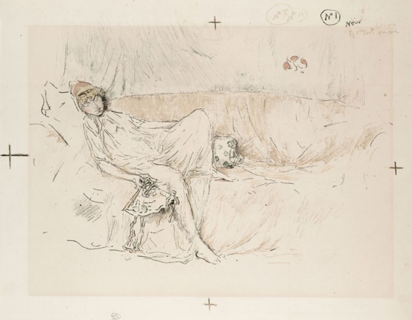 Draped Figure, Reclining, 1892, James McNeill Whistler, American, 1834-1903, United States,