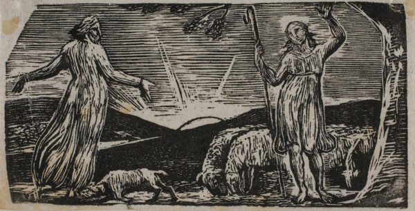 Thenot Remonstrates with Colinet, from The Pastorals of Virgil, 1821, William Blake, English,