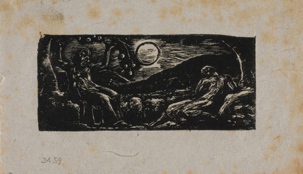 Thenot Under Fruit Tree, from The Pastorals of Virgil, 1821, William Blake, English, 1757-1827,