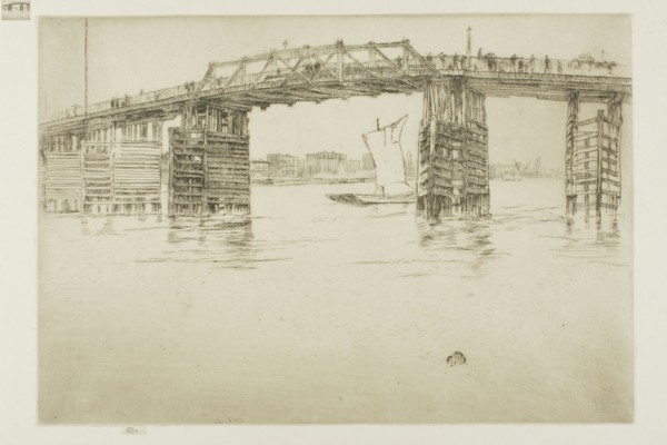 Old Battersea Bridge, 1879, James McNeill Whistler, American, 1834-1903, United States, Etching and