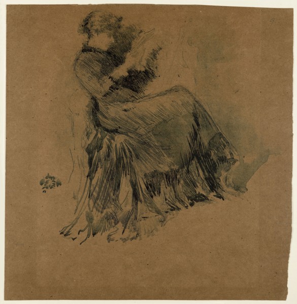 Study, 1878, James McNeill Whistler, American, 1834-1903, United States, Lithotint in blue, with