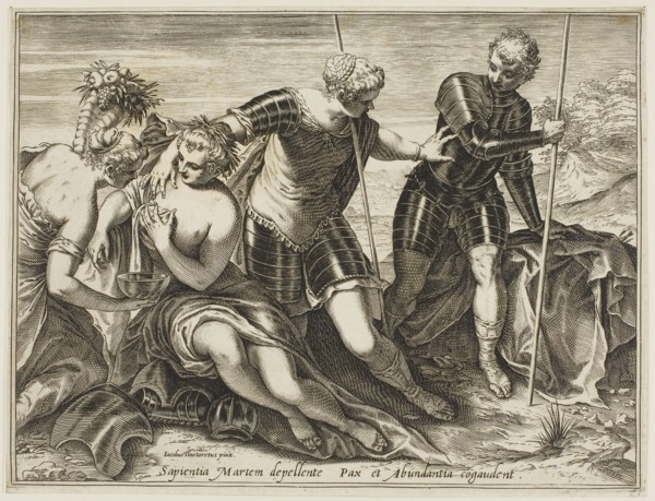 Mars Driven Away from Peace and Abundance by Minerva, 1589, Agostino Carracci (Italian, 1557-1602),