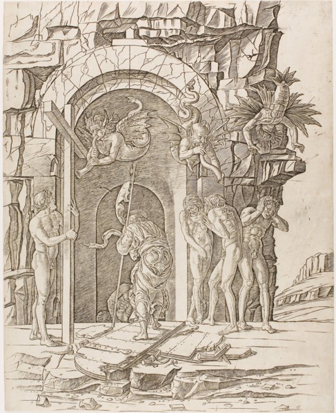 Descent into Limbo, c. 1465, School of Andrea Mantegna, Italian, 1431-1506, Italy, Engraving on