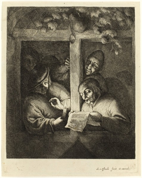 The Singers, c. 1668, Adriaen van Ostade, Dutch, 1610-1685, Holland, Etching on paper, 219 x 185 mm