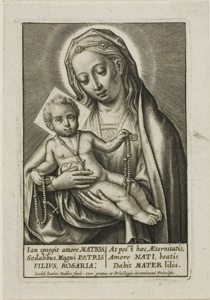 Virgin and Child, n.d., Jean Valdor, Flemish, 1616-1670, Flanders, Engraving on paper, 90 × 60 mm