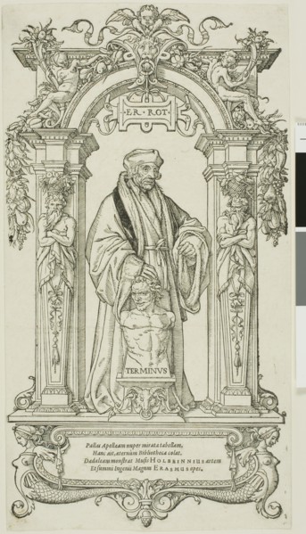 Erasmus of Rotterdam, 1520/25, Hans Holbein, the younger, German, 1497-1543, Germany, Woodcut on
