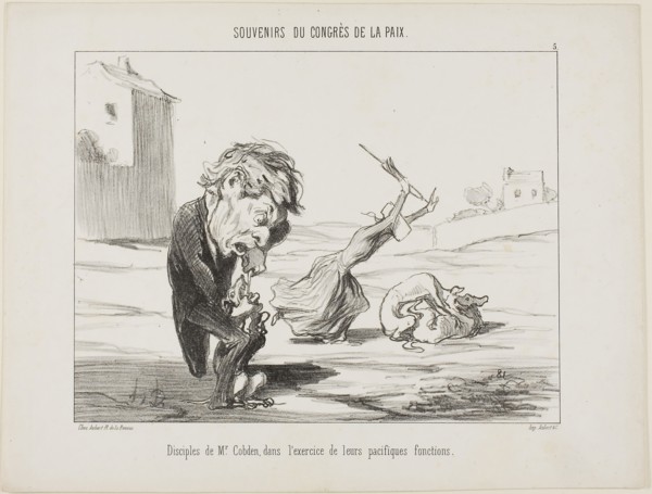 Followers of Mr. Cobden, exercising their peaceful functions, plate 5 from Souvenirs Du Congres De