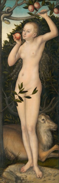 Eve, 1533/37, Lucas Cranach the Elder, German, 1472–1553, Germany, Oil on panel, Panel: 107.5 × 36
