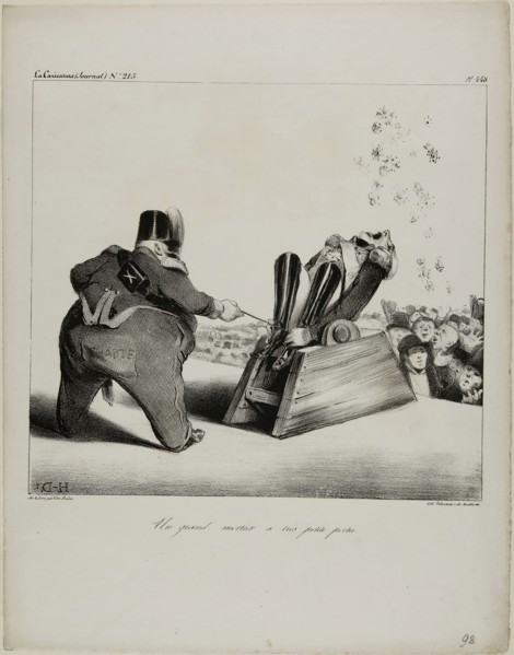 A large mortar with a short range, plate 488, 1834, Honoré Victorin Daumier, French, 1808-1879,