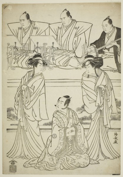 The Actors Segawa Kikunojo III as the ghost of Yatsuhashi, Sawamura Sojuro III as Soga no Juro, and