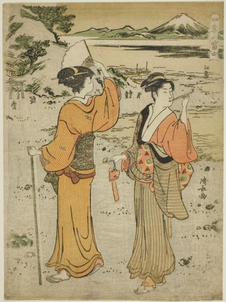 Enoshima, from the series Mount Fuji in the Four Seasons (Shiki no Fuji), c. 1785, Torii Kiyonaga,