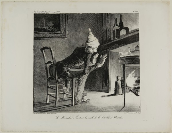 General Mortier, the evening before the battle of Waterloo, plate 456, 1835, Honoré Victorin
