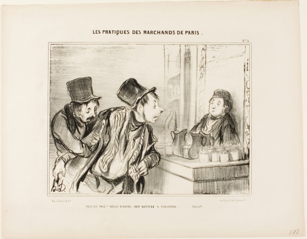 Everything is Paid for? And We Didn’t Insult Anyone… Bye, plate 31 from Types Parisiens, 1839,