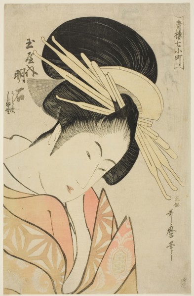 Akashi of the Tamaya, from the series Seven Komachis of Yoshiwara (Seiro nana Komachi) (Tamaya uchi