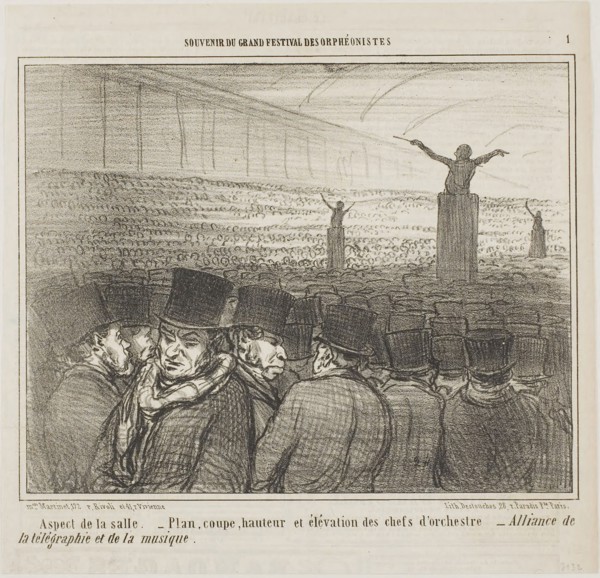 View of the Grand Hall, 1859, Honoré Victorin Daumier, French, 1808-1879, France, Lithograph on