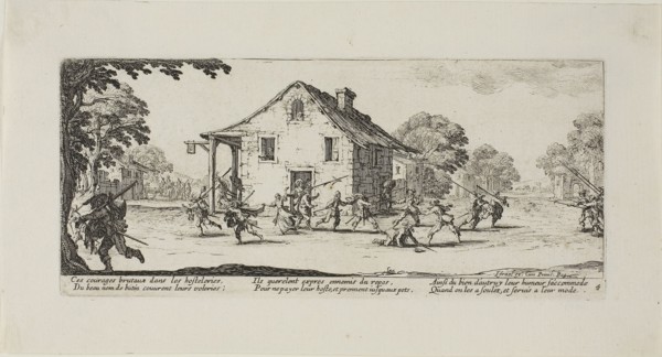 Scene of Pillage, plate four from The Miseries of War, 1633, Jacques Callot (French, 1592-1635),