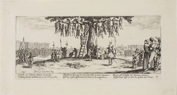 The Hanging, plate eleven from The Miseries of War, 1633, Jacques Callot (French, 1592-1635),