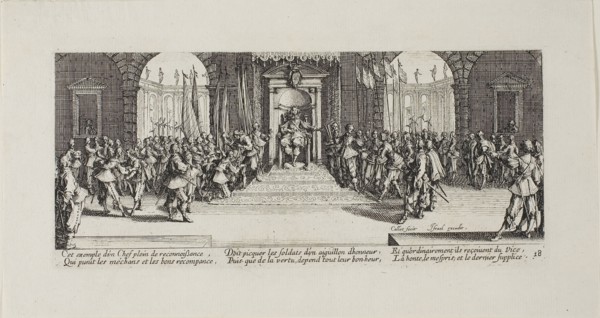 Distribution of Rewards, plate eighteen from The Miseries of War, 1633, Jacques Callot (French,