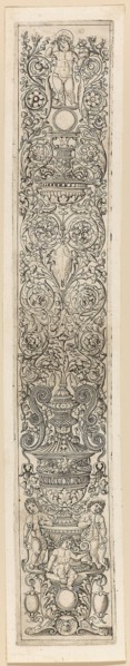 Three Children Blowing Horns, plate eight of Twelve Ornament Panels, c. 1505–15, Giovanni Pietro da
