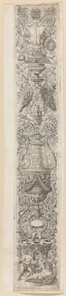 Two Children Wearing Helmets, plate three of Twelve Ornament Panels, c. 1505–20, Giovanni Pietro da
