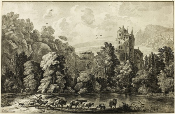 Landscape with Cattle, n.d., Jacob Cornelis Ploos van Amstel (Dutch, 1726-1798), after Jan Van Der