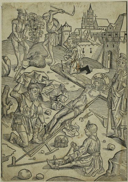 Christ Nailed to the Cross, page 85 from the Treasury (Schatzbehalter), 1491, Michael Wolgemut and