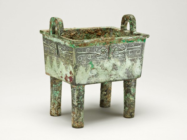 Rectangular Cauldron, Shang dynasty ( about 1600–1046 BC ), 12th/11th century, China, Bronze, 17.0