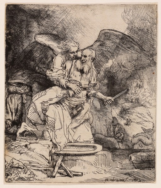 Abraham’s Sacrifice, 1655, Rembrandt van Rijn, Dutch, 1606-1669, Holland, Etching and drypoint on