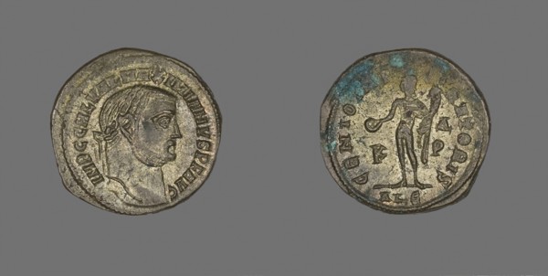 As (Coin) Portraying Emperor Galerius, AD 305/311, Roman, minted in Alexandria, Ancient