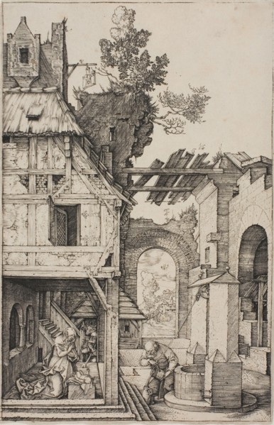 Nativity, 1504, Albrecht Dürer, German, 1471-1528, Germany, Engraving in black on ivory laid paper,