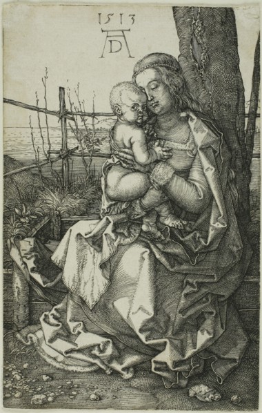 Madonna by the Tree, 1513, Albrecht Dürer, German, 1471-1528, Germany, Engraving in black on ivory