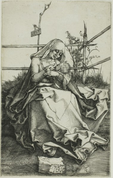 Madonna on a Grassy Bank, 1503, Albrecht Dürer, German, 1471-1528, Germany, Engraving in black on