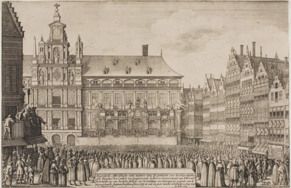 Proclamation of the Treaty of Münster, 1648, Wenceslaus Hollar, Czech, 1607-1677, Bohemia, Etching