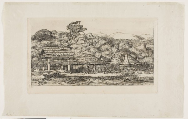 Native Barns and Huts at Akaroa, Banks’ Peninsula, 1845, 1865, Charles Meryon, French, 1821-1868,