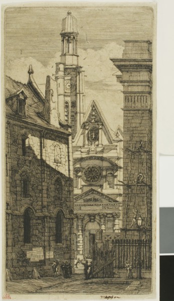Church of St. Etienne du Mont, Paris, 1852, Charles Meryon, French, 1821-1868, France, Etching on