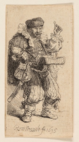 The Quacksalver, 1635, Rembrandt van Rijn, Dutch, 1606-1669, Holland, Etching on paper, 73 x 37 mm