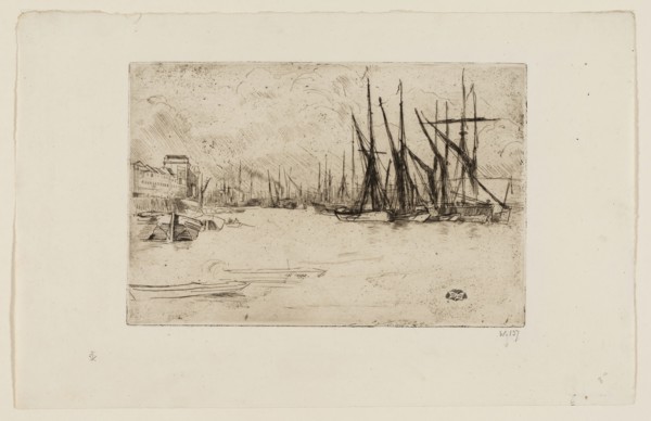 Pickle Herring Wharf, 1876/77, James McNeill Whistler, American, 1834-1903, United States, Etching
