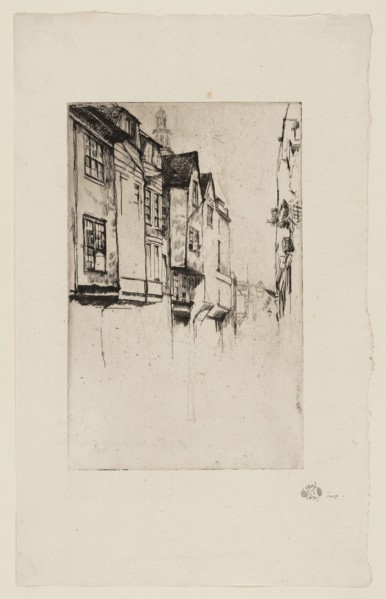Wych Street, London, 1877, James McNeill Whistler, American, 1834-1903, United States, Etching with