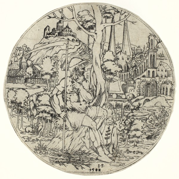 Circular Design with Saturn, 1583, Jonas Silber (Master J.S.), German, active 1572-1590, Germany,