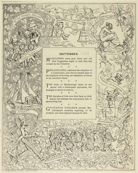 September, from Life, 1887, F. G. Atwood, American, 19th century, United States, Lithograph on
