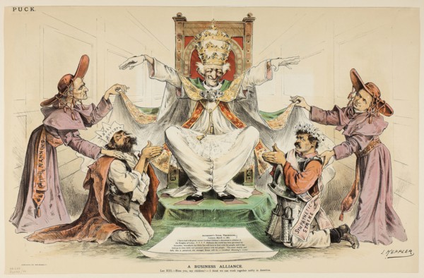 A Business Alliance, 1887, Joseph Keppler, American, 1838-1894, United States, Color lithograph on