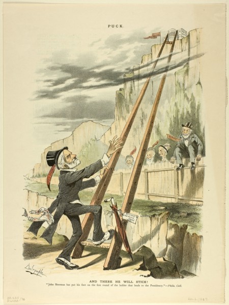 And There He Will Stick!, from Puck, published April 6, 1887, Louis Dalrymple, American, 1865-1905,