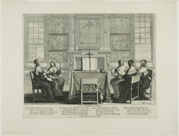 Plate One, from The Wise and Foolish Virgins, plate One, 1635, Abraham Bosse, French, 1602-1676,