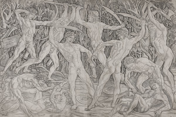 Battle of the Naked Men, 1470/75, Antonio Pollaiuolo, Italian, 1433-1498, Italy, Engraving in black