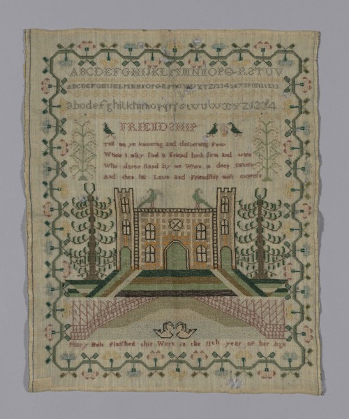 Sampler, 19th century, Mary Holt, England or United States, England, 33.7 × 42 cm (13 1/4 × 16 1/2