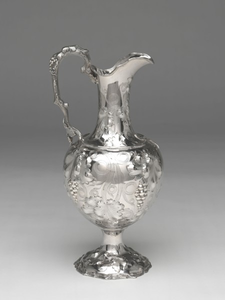 Pitcher, 1855/63, Cann and Dunn, American, 1855–1860, Retailed by John Cox and Co., American,