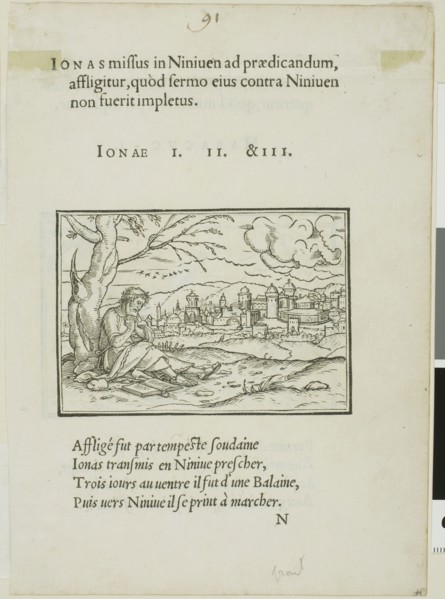 Jonah Outside Ninevah (recto), Habakkuk Carrying Bread to Reapers (verso), n.d., Hans Holbein, the