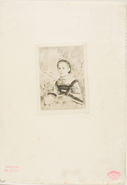 Mlle. N. Wolkonska, second plate, 1860–61, Edgar Degas, French, 1834-1917, France, Etching on cream