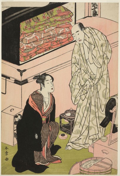 The Actor Sawamura Sojuro III (right), in His Dressing Room in Conversation with the Actor Segawa