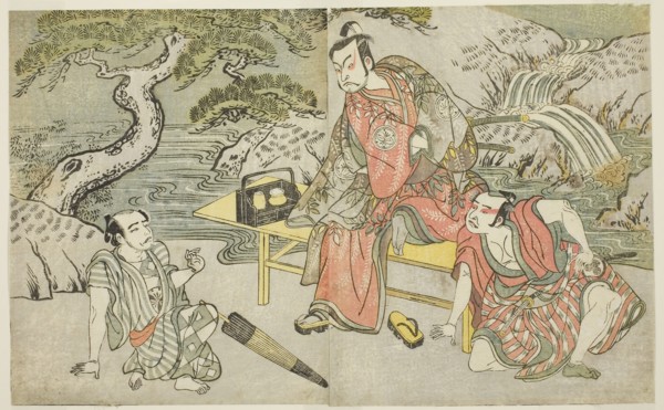 The Actors Tomizawa Hanzaburo II as Nagoya Sanzaemon (often called Sanza) (right), Nakamura Juzo II